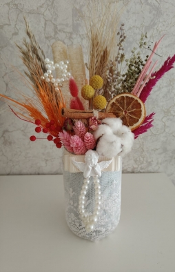 DOĞAL KURU ÇİÇEK ARANJMANI TARÇINLI