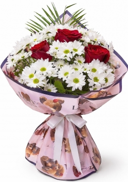 ROMANTİK VE SEVİMLİ, GÜL PAPATYA BUKETİ