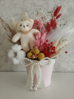 PRENSES AYICIKLI KURU ÇİÇEK ARANJMAN